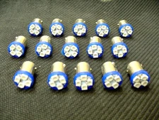 15 BRIGHT Blue LED Instrument Panel Dashboard BA9S 1815 1895 Lights Bulbs Ford