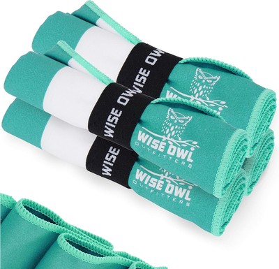 4 Pack Super Absorbent Green Quick Dry Microfiber Gym Towels (24''x12'')