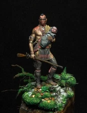 1/24 Scale Native American Warrior with Child Model Figure for Collectors Unass