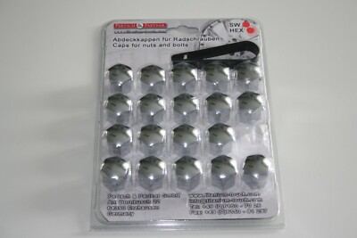 21mm Schraubenkopf Radmutterabdeckung Sechskant x 20 Kappen Schutz Chrom Neu 21mm Schraubenkopf Radmutterabdeckung Sechskant x 20 Kappen Schutz Chrom Neu