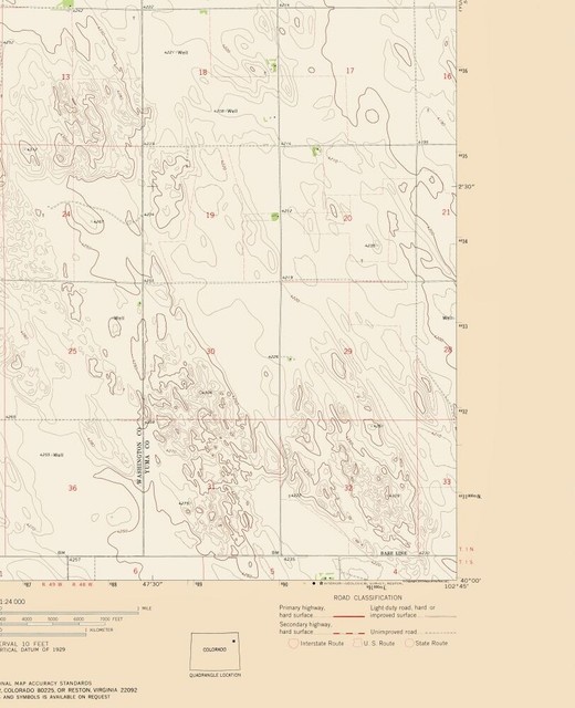 Topo Map Otis Southeast Colorado Quad USGS 1972 23.00 x 28.30 eBay