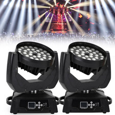 BECEN 2pcs 36X18W RGBWA UV 6in1 Zoom Led Moving Head Lights DMX512 DJ Lighting