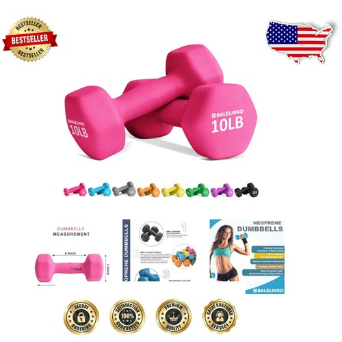 10 lb Lightweight Hand Weights with Moisture-Absorbing Grip - Home Gym Accessory