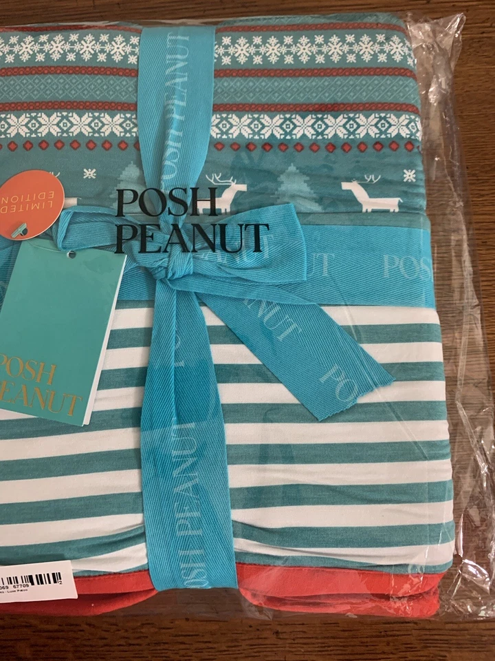 Posh Peanut Sebastian Navidad Lujo Patoo Nuevo Con Etiquetas Rayas Azuladas Fair Isle Foto 4 de 4