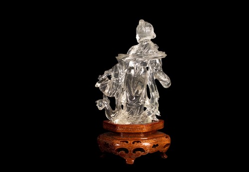 Eine Feine Chinesische Bergkristall - Figur einer Unsterblichen , China 20. Jh. - Bild 4 von 11