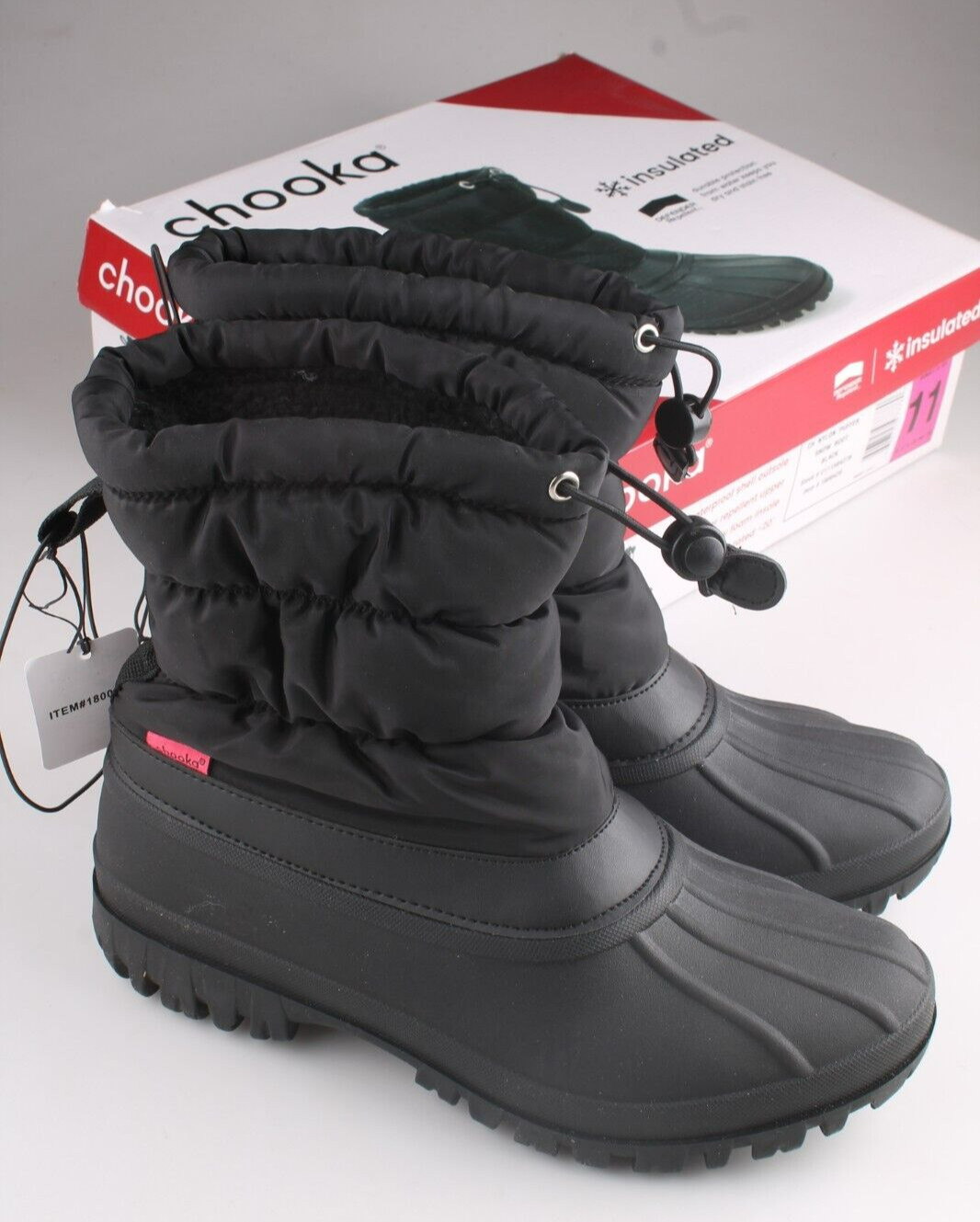Chooka Forro Polar Chubasquero Mujer 6 7 8 9 10 11 Nylon Acolchado Bota de Nieve