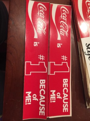 Vintage Rare Lot Of 7 Coca Cola Is #1 Because Of Me! Stickers
