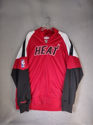 Miami Heat Mens Jacket 3XL XXXL Red Full Zip Traditional Fit Mitchell Ness NBA