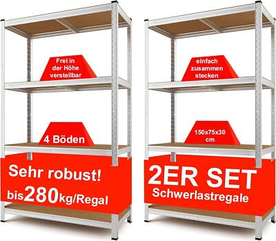 Izzy 2er-Set Regal Schwerlastregal