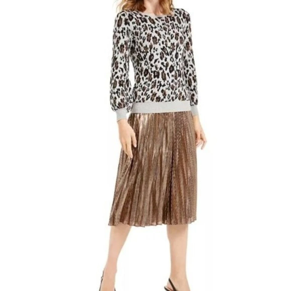 Suéter Alfani Metálico Estampado Animal-Leopardo - Talla: Pequeña Foto 4 de 4