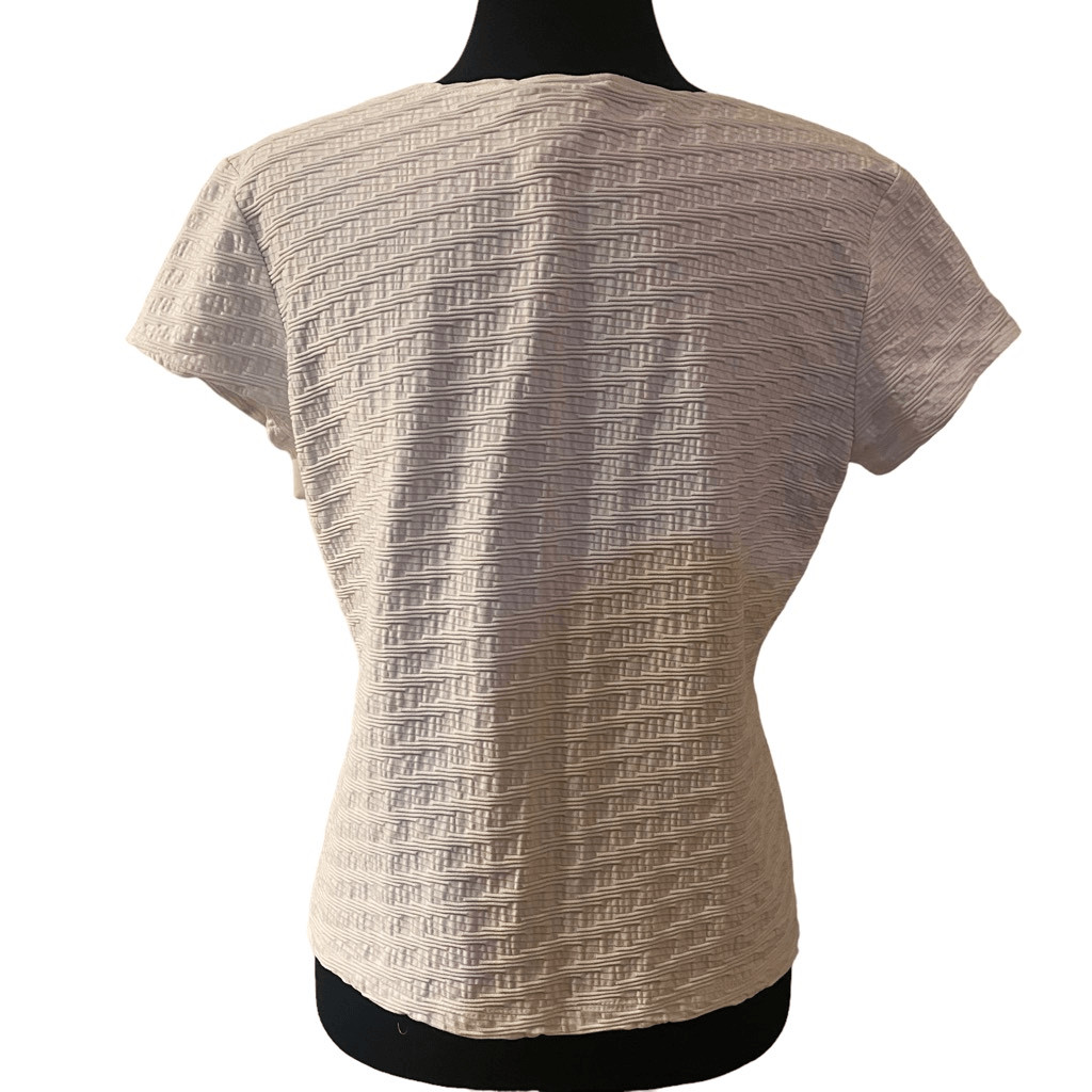 Talbots White Textured Pattern Top - image 4