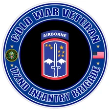 Cold War Veteran 172nd Infantry Brigade Bumper Sticker Military Vinyl Decal 5"