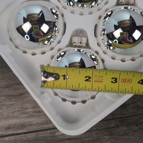 VHTF Martha Stewart Everyday Classic Christmas Glass Ornaments Shiny Silver VG - Picture 7 of 13