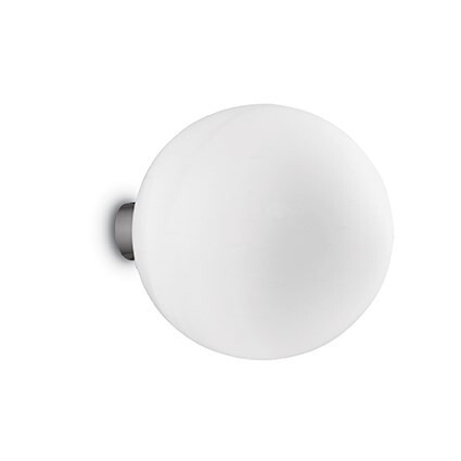 Mapa AP1 Bianco Ideal Lux 30cm: Applique Sfera Vetro Soffiato Design