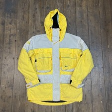 Nike Acg Rain Jacket Full Zip Vintage Sports Swoosh Coat, Yellow, Womens Medium