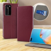 Book Cover Smart Magnetic Samsung Galaxy A35 Burgundy Buch Tasche HüLle Etui