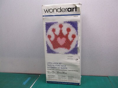 Spinrite Caron Wonderart Latch Hook Kit 12''X12''-Princess Crown, 426204