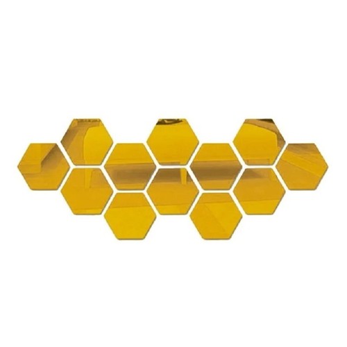 12/24Pcs Hexagon Mirror Wall Stickers - Acrylic Room Decor, DIY Home Decor, Wall - Picture 13 of 29