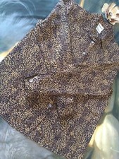 Vintage Liz Baker Blouse Size 8 Cheetah Leopard Shoulder Pads Vintage 90s Top