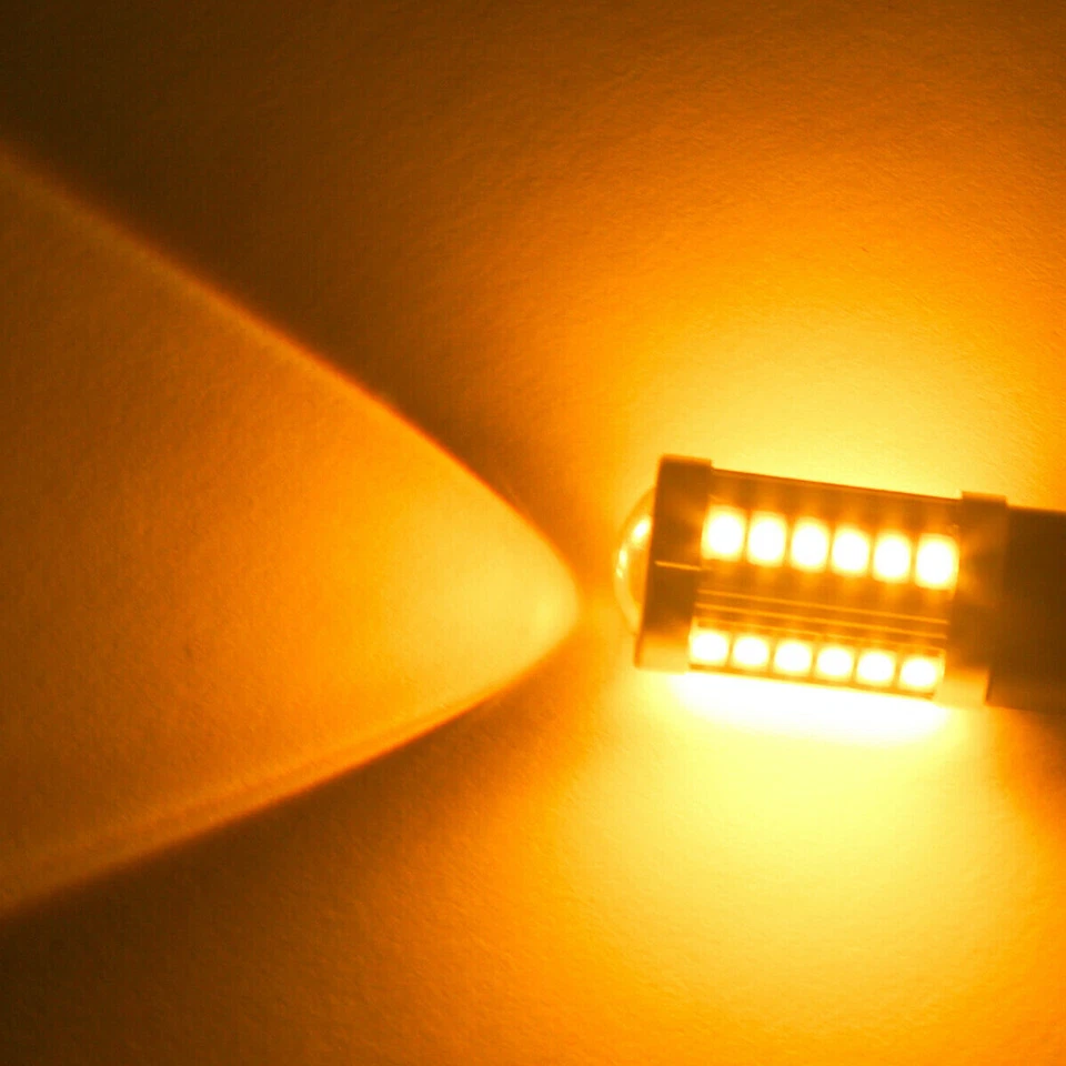 2* LED 1157 7528 Yellow Amber Blinker Lamp Turn Signal Marker Parking Light Bulb - Image 4 of 4