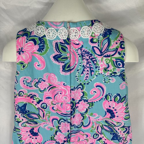 Lilly Pulitzer Classic Shift Dress Blue Horizon Jungle Sunrise Size 6 Girls - Picture 5 of 7