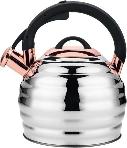 Durable Whistling 3.2Q Stainless Steel Tea Kettle with Ergonomic Handle