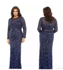 Mac Duggal Jewel Long Sleeves Evening Dress Size 18W