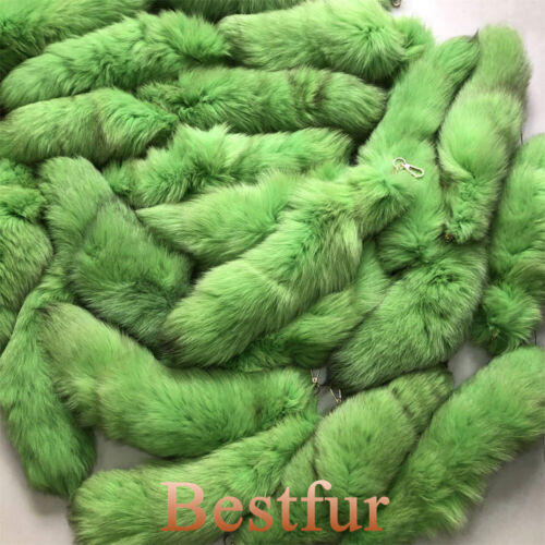 Wholesale 50pcs Real Fox Fur Tail Dyed Blue Fox Fur Tail Keychain Cosplay Toys - Picture 17 of 30