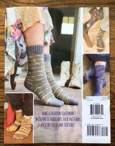 NEW ANNIE'S CROCHET LEARN TO CROCHET SOCKS THE TOE-UP WAY Six Patterns 871061 - Picture 2 of 2
