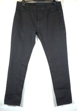 Burberry Prorsum Men's Black Coated Slim-Fit Tapered Leg Jeans, 37W