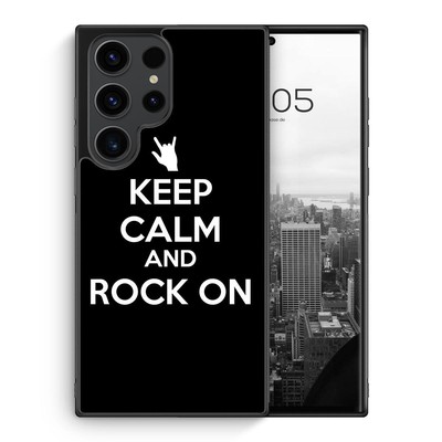 Keep Calm And Rock On Silikon Hülle für Samsung Galaxy S z.B. S21 S22 S23 S24 uv