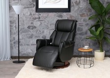 Leder Aufstehhilfe elektrisch Sessel Modern Relaxsessel Schwarz Liegesessel