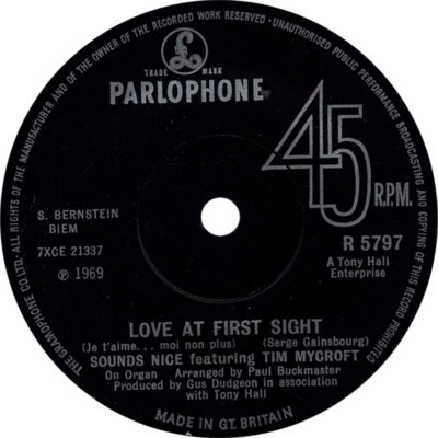 45rpm - SOUNDS NICE - LOVE AT FIRST SIGHT (JE T'AIME...MON NON PLUS)