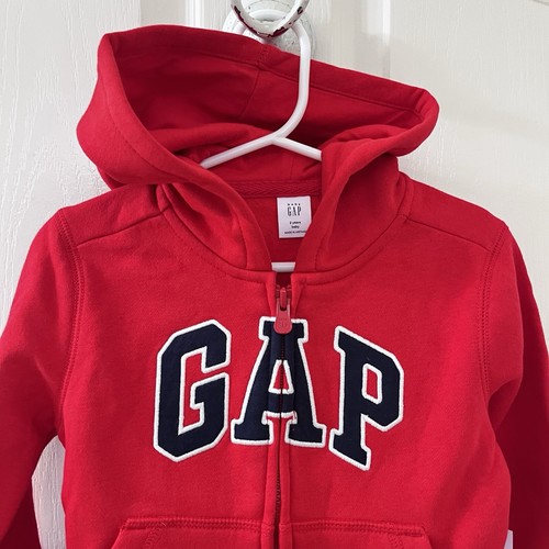 Baby Gap Logo Red Zip Hoodie Hooded Full Zip Sweatshirt Boys Size 2 Years NWT - Picture 2 of 11
