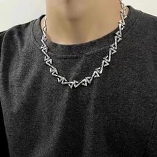 Titanium Steel Link Chain Necklace for Men Women,Punk Hip Hop Necklace