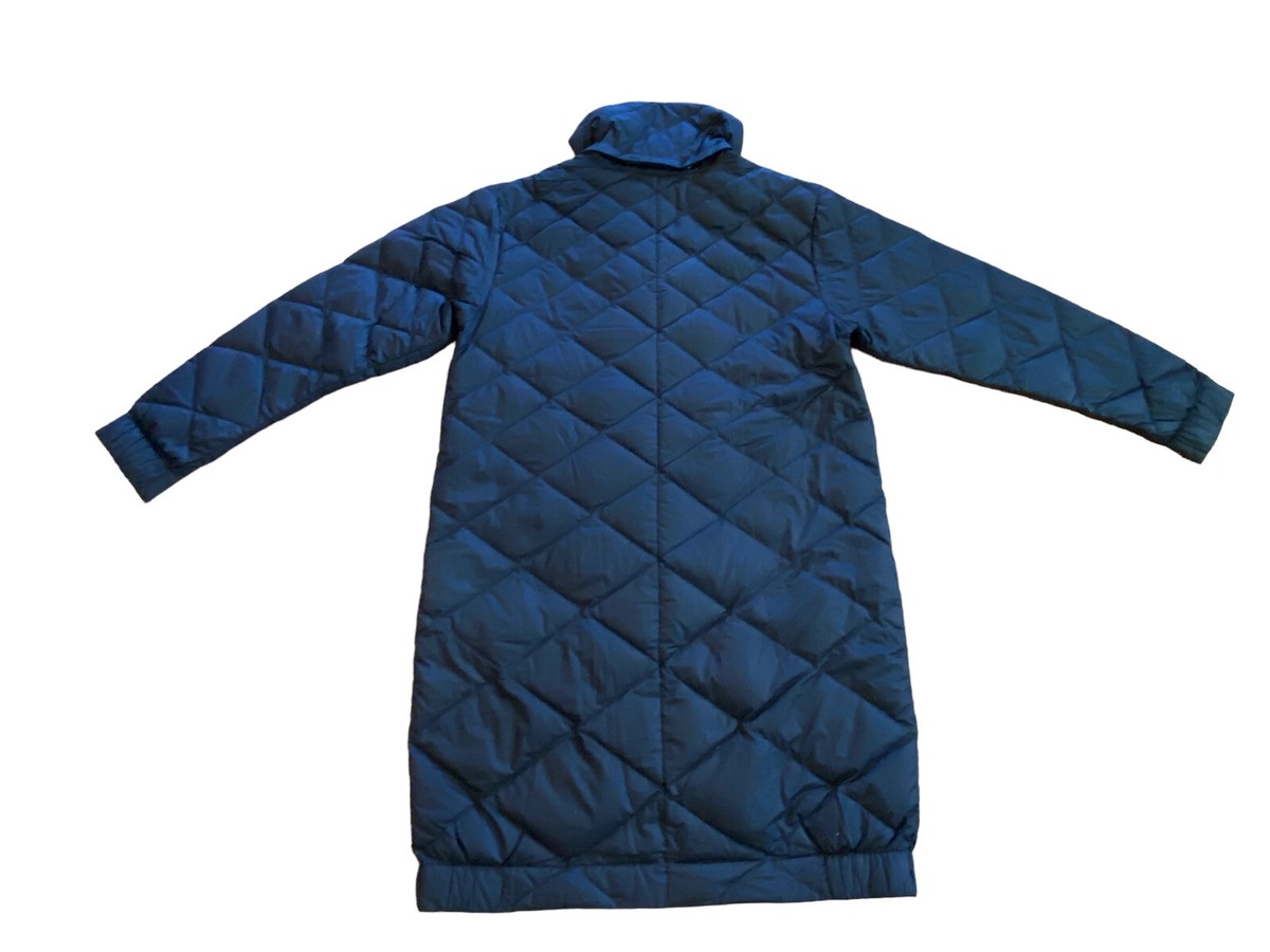 Nau Quilted Goose Down Coat Women's Medium Long Black Recycled