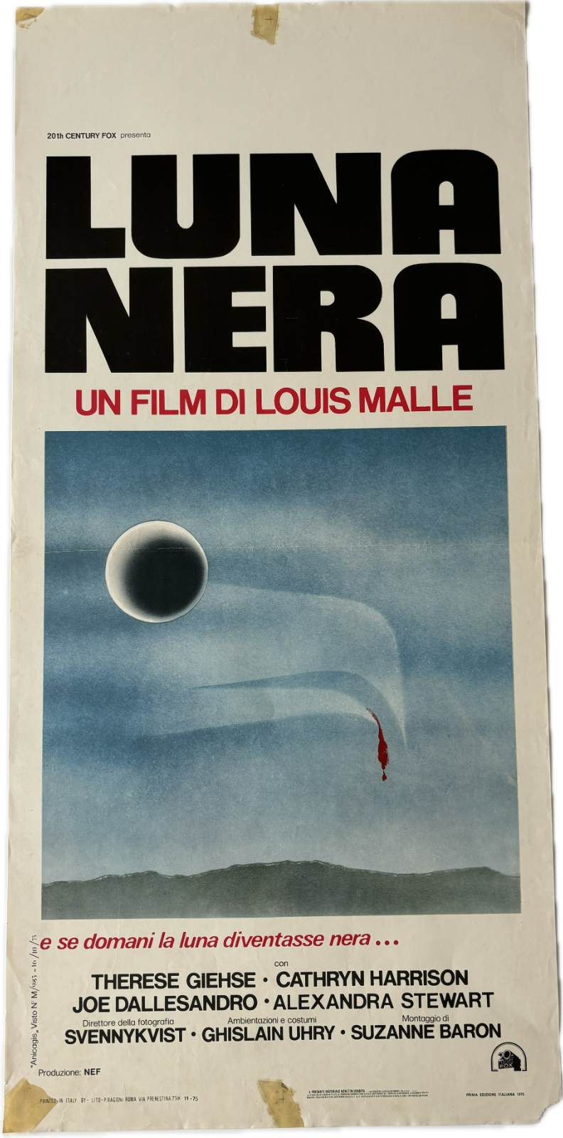 Locandina originale film Luna nera (1975) - Regia di Louis Malle