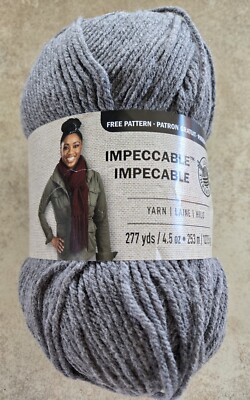 Loops & Threads Yarn IMPECCABLE Machine Washable True Grey Lot 2017-05-WL174928