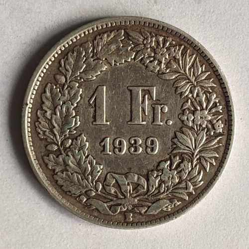 1939, Schweiz / Helvetica 1 Fr Münze