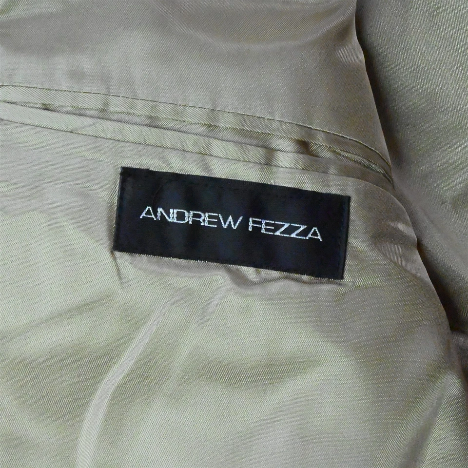 NUEVO Andrew Fezza 46R Tostado Doble Pecho Pico Solapa Hombres Traje Chaqueta Abrigo Deportivo Foto 4 de 4