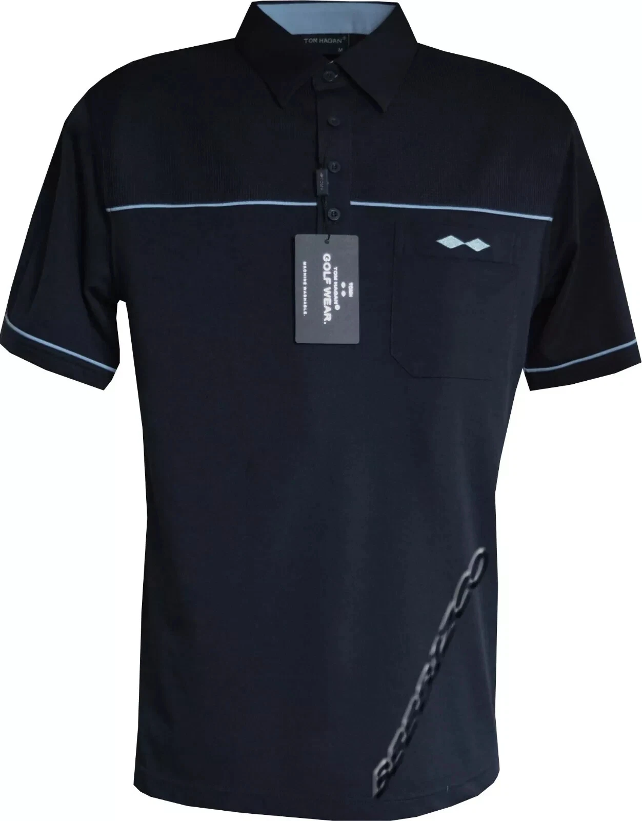 Short Sleeve Polo Shirt Poly Cotton Casual Golf Top with Pocket by Tom Hagan
Opens in a new window o