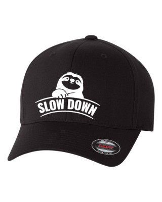 SLOTH Procrastinator CURVED FLAT CURVED BILL FLEXIFT HAT ***SHIPPING IN A BOX***