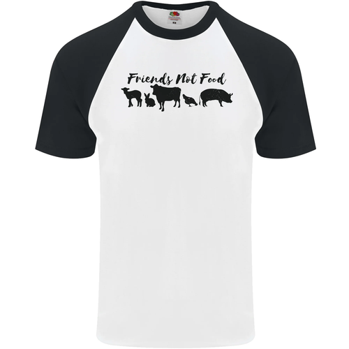 Vegetariano Animales Amigos No Comida Vegano Hombre S/S Camiseta de Béisbol - Picture 11 of 50