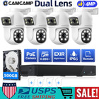 Camcamp 4Mp PoE Cctv Security Camera System 500Gb Hdd Nvr w/Dual Lens 24/7Record
