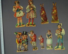 Konvolut uralte Oblaten aus geprägtem Papier - Glanzbilder, 1900/1920 (# 10871)