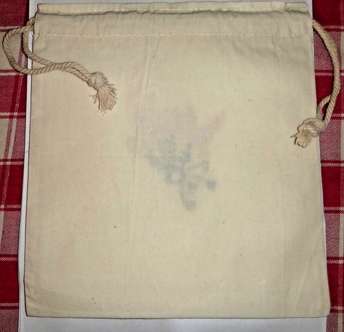 Bolsas de 4 Marfil 8x9" Muselina con Flores de Lavanda Bordado Frontal Cordón Favor - Imagen 3 de 3