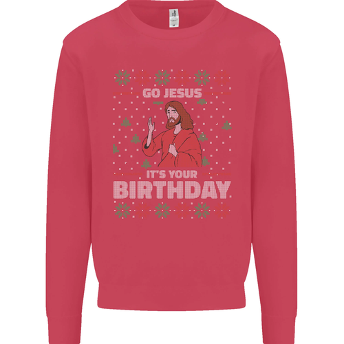 Go Jesus Its Your Birthday Funny Christmas Kids Sweatshirt Jumper - Picture 52 of 82
