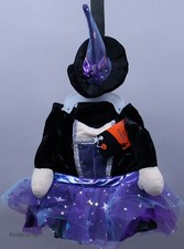 Halloween Black  Purple Witch with Hat Dog Costume Size Medium NWT