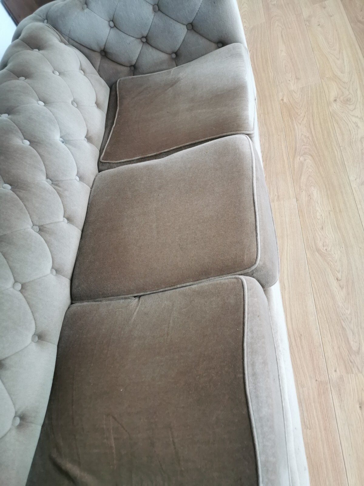 Vintage Chesterfield sofa 3 seater & club armchair for reupholstering eBay