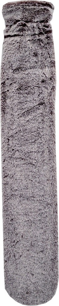 Grey Luxury Faux Wolf Fur Cover Long Tubular 2 Litre Hot Water Bottle